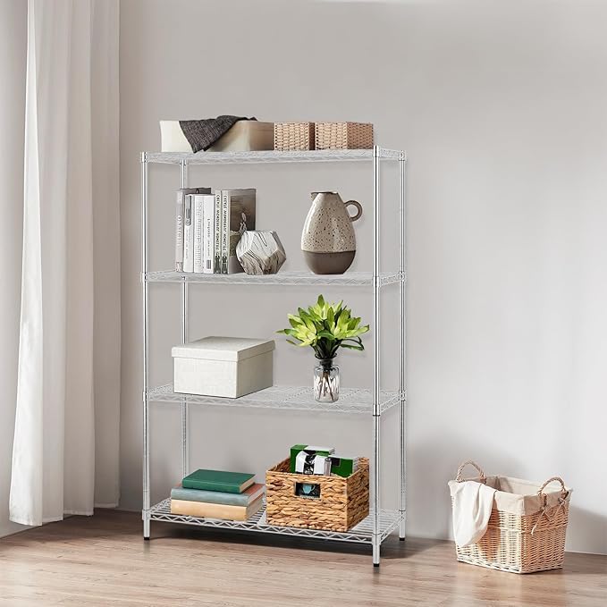 YRLLENSDAN Heavy Duty 4-Tier Wire Shelving Unit – NSF Certified Adjustable Metal Storage Rack for Kitchen, Garage, Pantry – 1000 lbs Capacity – 36" W x 14" D x 54" H