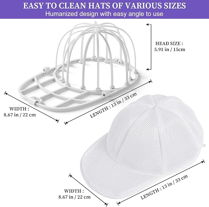 Hat Washer for Washing Machine Hat Washer Cage Hat Cleaner for Baseball Caps Fit for Adult and Kid's Baseball Caps