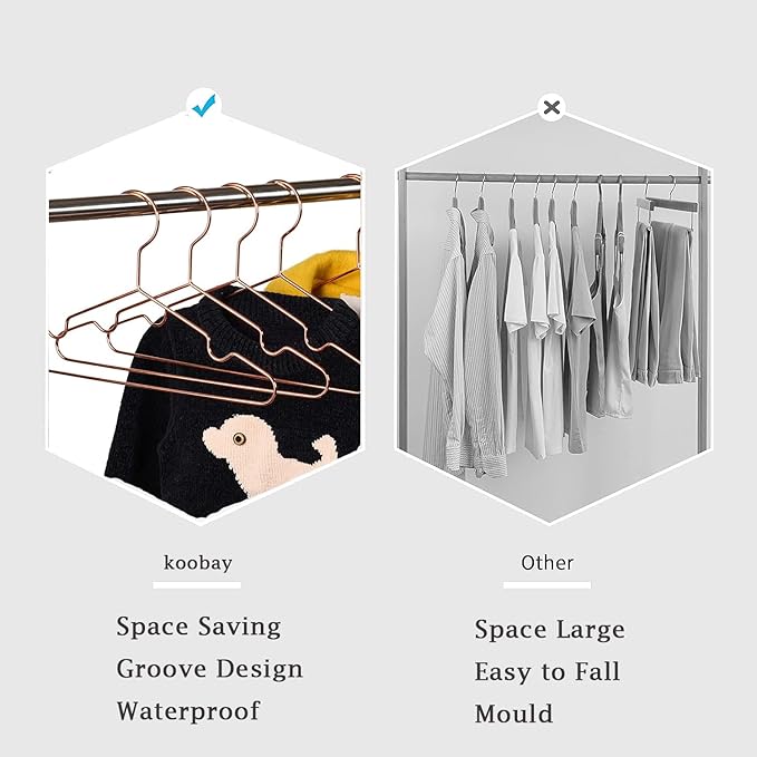 Rose Gold Metal Wire Baby Children Kids Hangers,30 Pack Non Slip Toddler Infant Clothes Hangers,12.5" Heavy Duty Space Saving Display Storage Shirt Coat Slacks Hangers