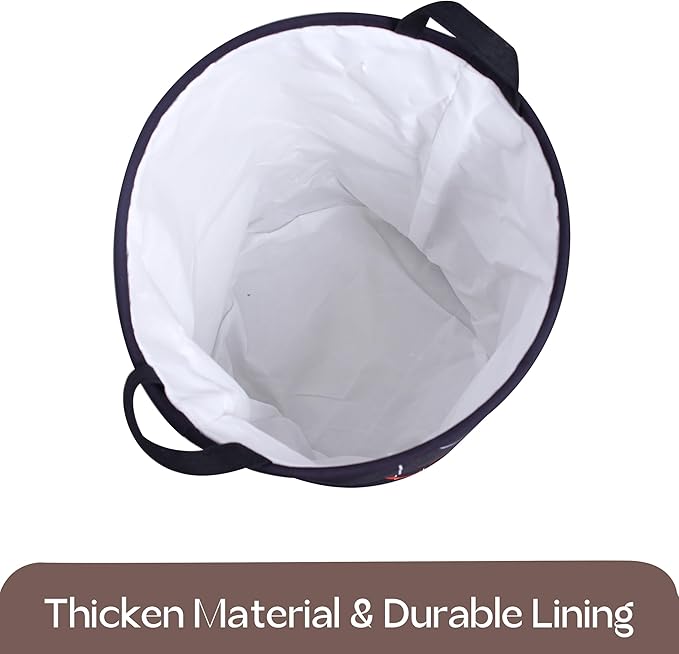 Happy Camping Laundry Basket Foldable With Handles Tote Bag Waterproof Oxford Cloth Blue Funny Laundry Hamper Clothes Storage Bucket Toy Organizer 43L For Bathroom/Laundry/Bedroom (Camping, 43L)