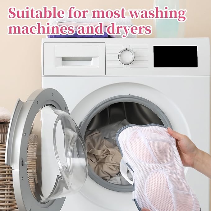 2Pcs Bra Wash Bag Lingerie Bag Lingerie Brassiere Wash Bags Bra Washer Protector for Washing Machine Delicates Underwear Storage Bag Bras Organizer(Grey)