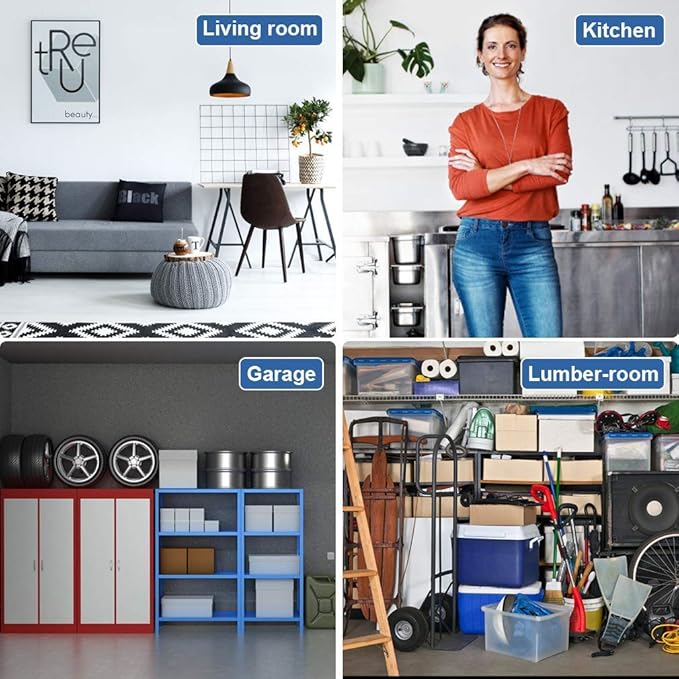 6-Tier Wire Shelving Unit,Adjustable Metal Storage Rack,42" W x 16" D x 72" H,Heavy Duty Black Wire Shelf,1500 lbs Capacity,NSF Certified, Multi-Use Storage Rack for Kitchen, Garage, Pantry, Basement