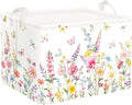 Clastyle Wildflower Baby Laundry Hamper Collapsible Clothes Kids Storage Basket Waterproof Women Girls Toy Box for Nursery Room,Butterflies,40 * 30 * 30 cm