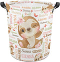 Sloth Laundry Basket,Personalized Laundry Hamper for Boys Girls,Custom Laundry Basket With Name, Customized Dirty Clothes Hamper for Bathroom Bedrooms,M-19.5"X 15.7"