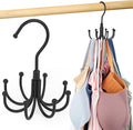 Tank Top Hanger, Rotatable Bra Hanger for Closet, Max 24 Capacity Metal Tank Top Holder Storage Space Saving Sport Bra Organizer, Black