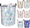 Custom Name Laundry Hamper, Personalized Laundry Basket with Name for Baby Boys Girls, Customized Collapsible Dirty Clothes Hamper Storage with Handles for Bedroom Bathroom Dorm Room Decor