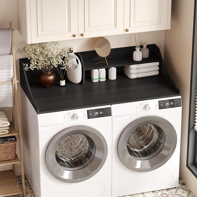 Bathroom Countertop Organizer, 54'' Washer Countertop Topper for Laundry Room Organization and Storage, Black