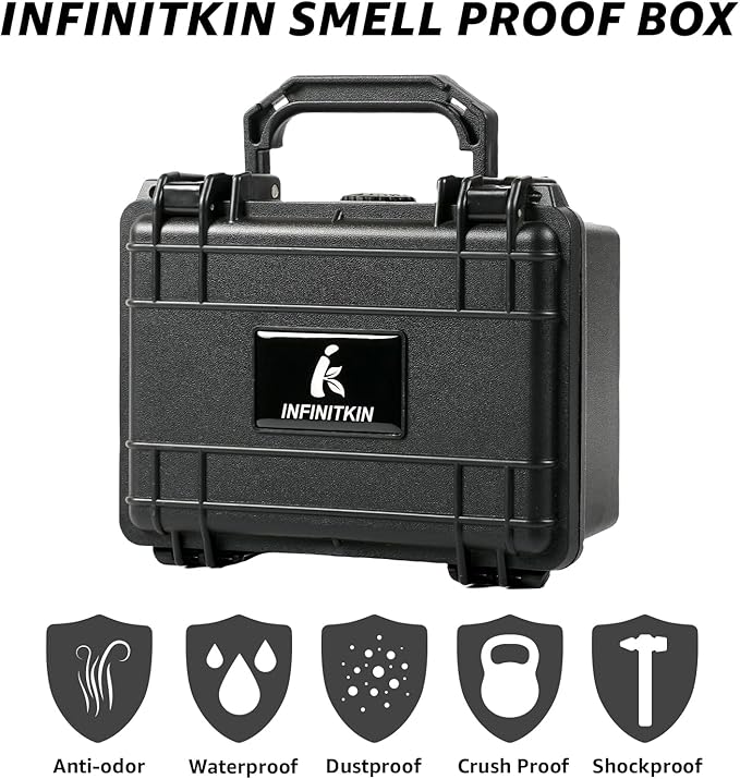 Smell Proof Box – Portable Smell Proof Storage Box with Combination Lock, Airtight & Waterproof, Includes Pocket Scale & Accessories for Home, Travel & Camping