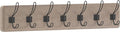 HBCY Creations Weathered Solid Wood Wall Mounted Coat Rack with Shelf, 7 Hooks, 34" Long - Kitchen, Mudroom, Entryway, Bathroom - Includes Mounting Hardware, Coat Hanger, Dog Leash Hooks, Towel Rack
