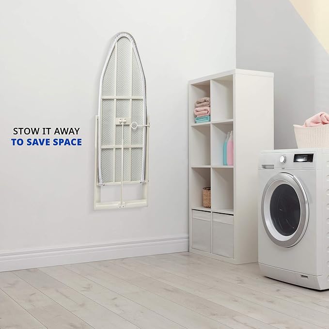 Ivation Wall-Mounted Ironing Board | Foldable 36.2” x 12.2” Ironing Station for Home, Apartment & Small Spaces | Sturdy Folding Board, Easy-Release Lever, Removable Cotton Cover & Mounting Hardware