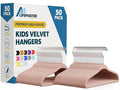 Pink Velvet Kids Hangers 50 Pack, 10.83" Non-Slip Baby & Toddler Hangers for Clothes, Space-Saving Slim ABS Plastic with 360° Swivel Hook & Notched Shoulders, Up to 10 lb Capacity