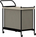 Laundry Hamper with Wheels,Laundry Basket with Removable and Washable Liner Bag, Metal-frame Laundry Cart with Handle for Bedroom, Bathroom, Dorm Room, Laundry Room (140L)