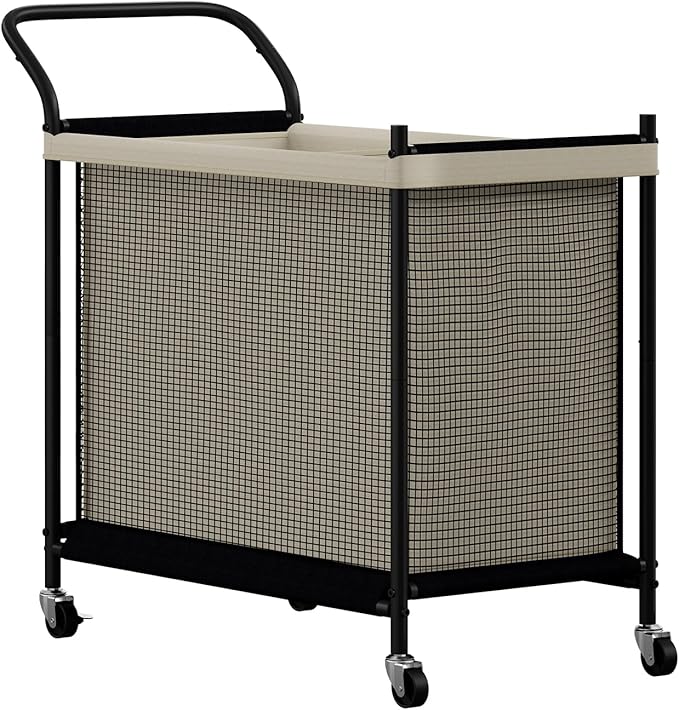 Laundry Hamper with Wheels,Laundry Basket with Removable and Washable Liner Bag, Metal-frame Laundry Cart with Handle for Bedroom, Bathroom, Dorm Room, Laundry Room (140L)