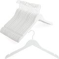 TOPIA HANGER Wooden Hangers 18 Pack, Premium Bride Hanger for Wedding Dress, White Wood Suit Coat Hanger with 360°Swivel White Hook, Extra Smoothly Cut Notches-CT21W