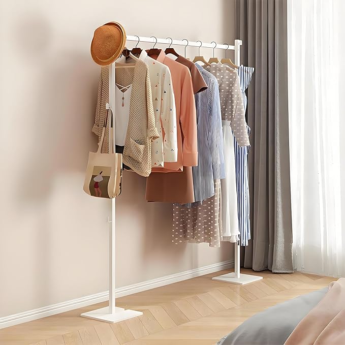 Clothes Drying Rack Clothing Foldable Clothes Rack, Portable Metal Garment Stand, Convertible Double Coat Hanger Rack for Bedroom, Laundry Room