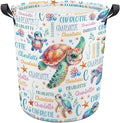 Sea Turtle Laundry Basket,Personalized Laundry Hamper for Boys Girls,Custom Laundry Basket With Name, Customized Dirty Clothes Hamper for Bathroom Bedrooms,S-16.5"X 13.8"