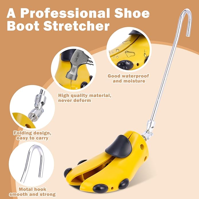 Boot Stretcher Men Women, Leather Shoe Stretcher for Thick Feet and Wide Feet, Adjustable Boot Widener Expander
