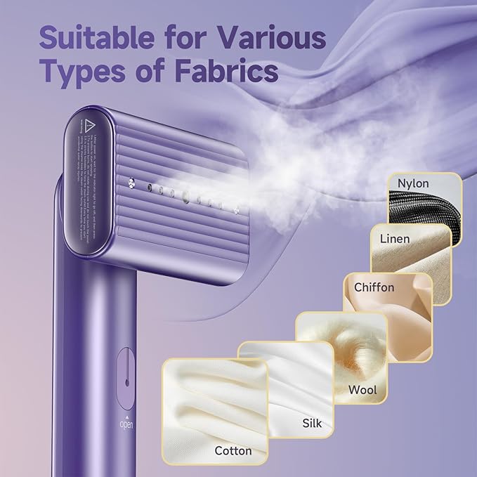 Travel Portable Steamer for clothes - Handheld Steamer for Fabric Clothing Wrinkles, 15s Fast Heat-up Rotary Garment Steamer, 1200W Light Mini Steam Iron for Home, Office and Travel