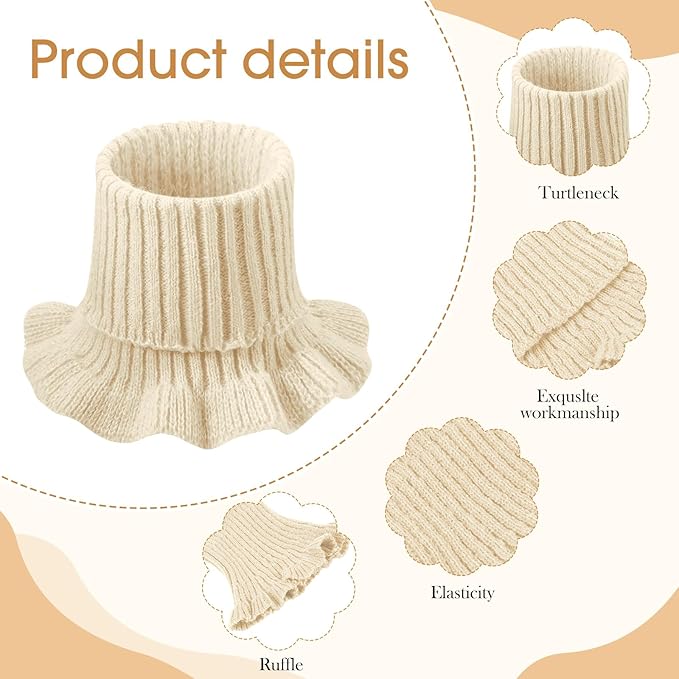 JenPen Winter Fake Turtleneck for Women Dickey Collar Knitted Detachable Half Top Mock High Turtleneck Neck Warm Faux Collar
