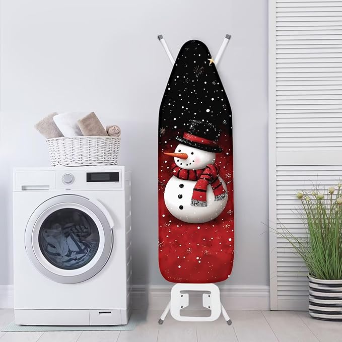 Iron Board Cover Christmas Snowman Design Soft Ironing Board Cover Christmas Decor Iron Pads for Ironing Standard Size 54x15 inches