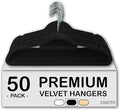 Premium Velvet Hangers 50 Pack, Non-Slip, Space-Saving, Heavy Duty for Coats, Pants, Dresses, 360 Swivel Hook, Heavy-Duty Clothes Hanger - Black