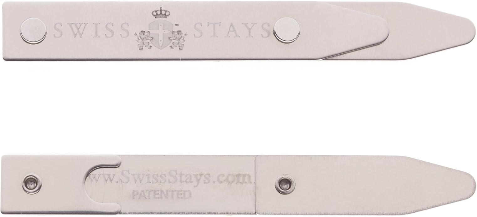 Cuff-Daddy 3 Pairs Adjustable Stainless Steel Collar Stays
