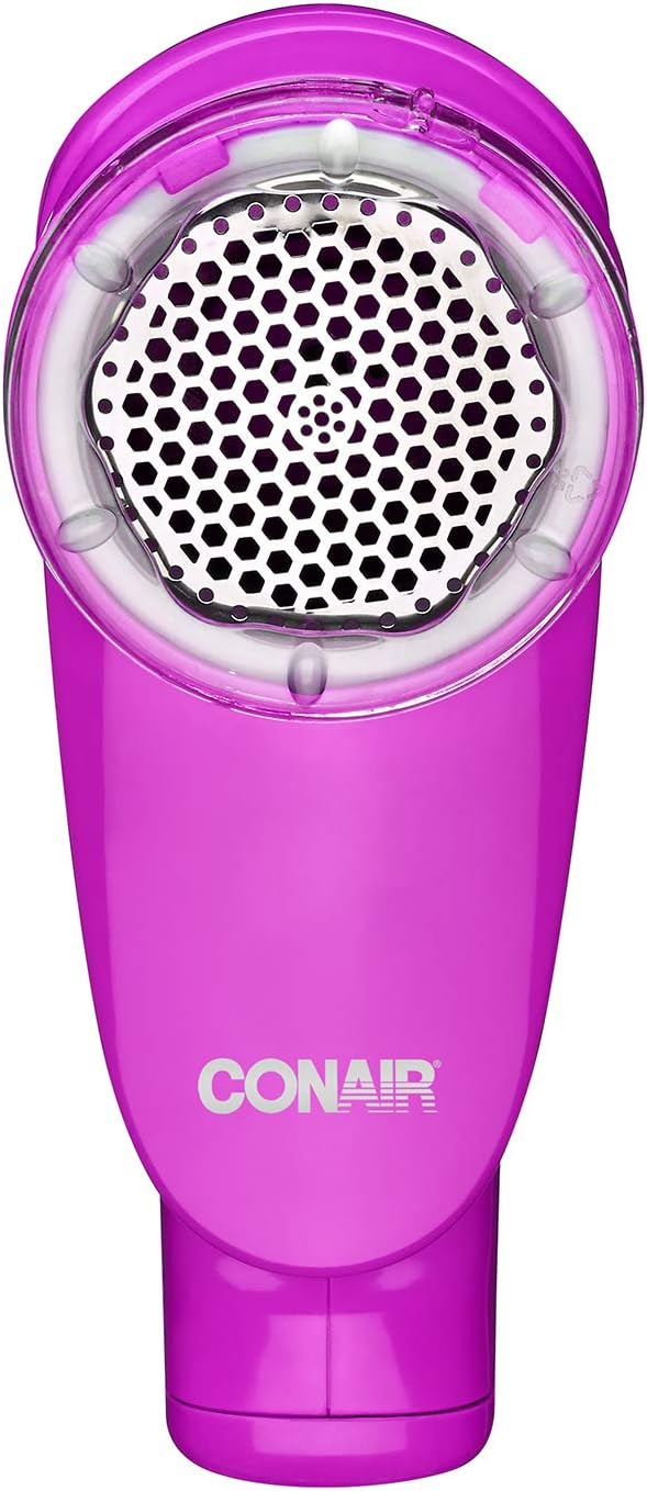 Conair Fabric Shaver and Lint Remover, Battery Operated Portable Fabric Shaver, Pink