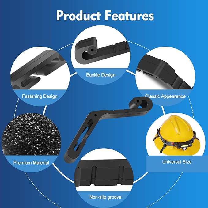 Hard Hat Light Clips Hard Hat Accessories for Headlamp Anti-Slip Stable Hardhat Headlamp Light Clips