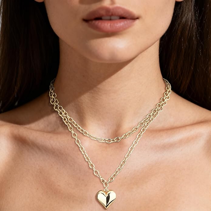 Chunky Gold Necklace for Women Gold Evil Eye Cowboy Pendant Necklace Dainty Paperclip Chain Vintage Luck Amulet Choker Necklaces Celestial Jewelry Gift
