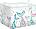Fantasy Princess Laundry Hamper Colorful Large Storage Basket Collapsible Parents Organizer Kids Toy Clothes Bins for Bedroom, Bathroom, Mermaid, 36L