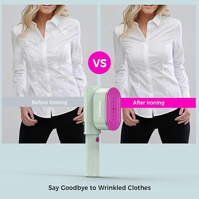Travel Steamer For Clothes, Portable Garment Steamer with Rotatable Ironing Surface, 2 In 1 Iron ＆ Steam, Keep Your Clothes Wrinkle-free On The Go, Compact Clothes Steamer for Home and Travel