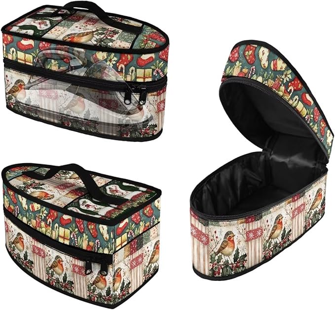 Christmas Iron Storage Bag Universal for Most Iron Lightweight Easy to Carry Steam Iron Storage Case for Travel or Storage, Gift Socks Bird