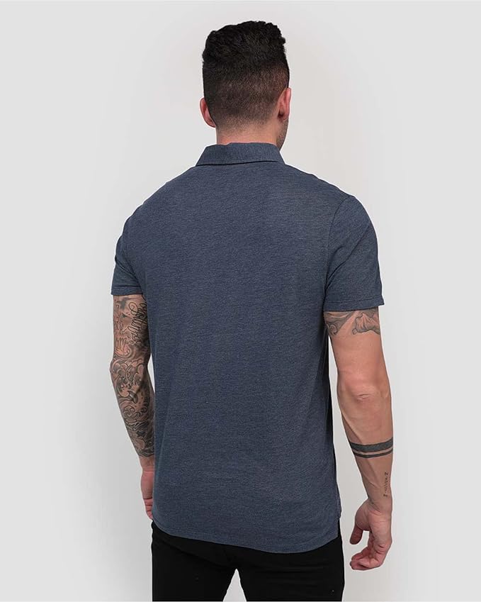 INTO THE AM Polo Shirts for Men - Slim Fit Short Sleeve Collared Shirt S - 4XL Fitted Collar Polos for Work