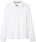 French Toast Girls' Picot Collar Polo Shirt with Long Sleeves (Kids Standard & Plus Size)