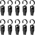 10 PCS Laundry Hooks Clip, Plastic Clothes Pins, Super Strong Hanger Clips, Swivel Hooks Clip for Clothing Store Home Office & Workshop, Black