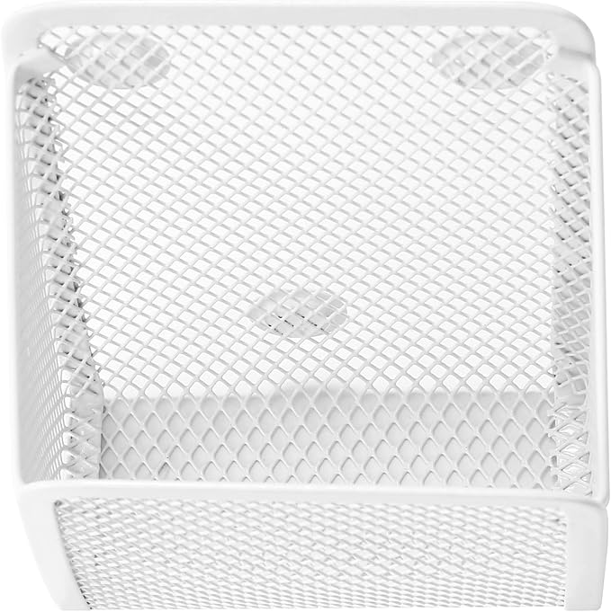 Magnetic Pencil Holder,Mesh Stainless Steel Pen Basket, Metal Writing Utensil Storage Organizer for Whiteboard,Blackboard,Kitchen, Locker, Home, or Office