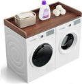 Washer Dryer Countertop, 27.5" Depth x 54" Width, Washer Dryer Wood Top for Laundry Room Organization, Melamine Countertop with Edge Rails
