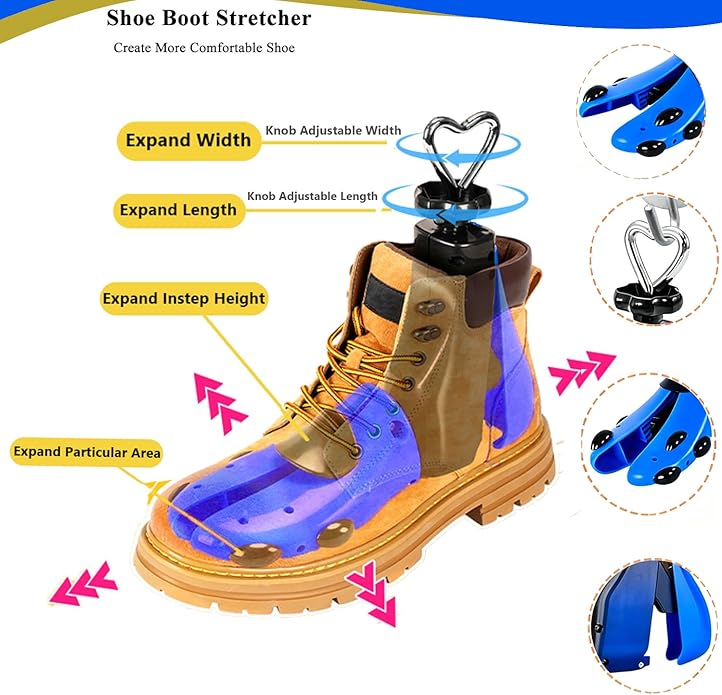 Shoe Stretcher Men Women Boot Stretcher Adjustable Width and Length Widener Expander Men Wide Feet Shoe Stretcher