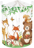Jungle Animals Laundry Hamper Large Storage Basket Cartoon Wild Zoo Collapsible Parents Organizer Kids Toy Clothes Bins for Bedroom, Bathroom, Bear, 63L