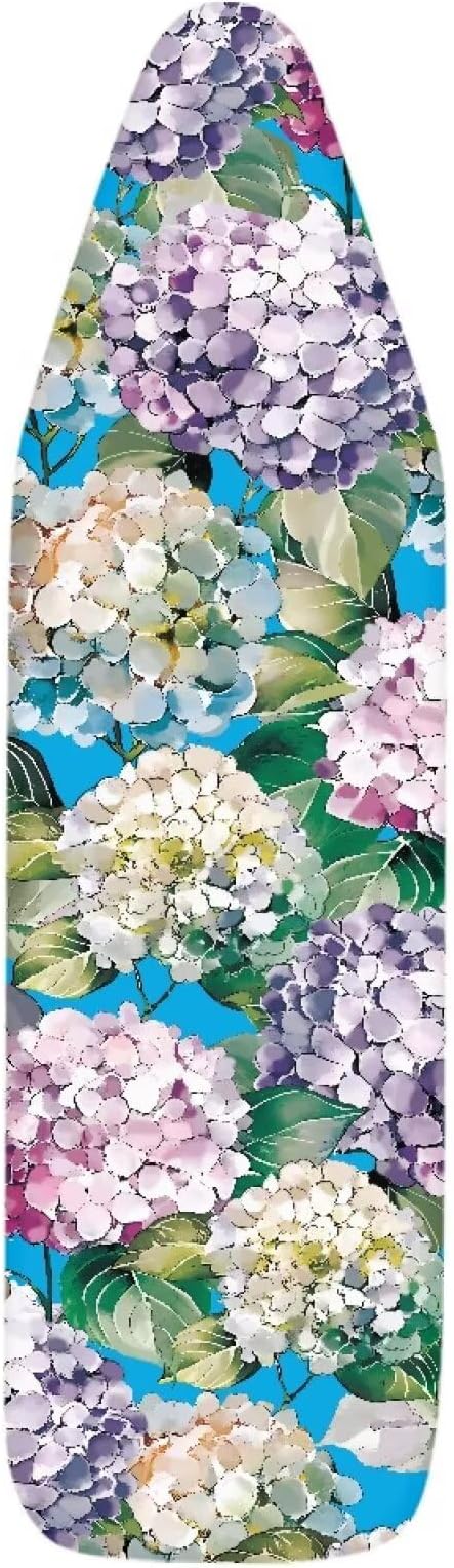 Hydrangea Ironing Board Cover Non Stick Scorch Ironing Board Cover and Pad Standard Size 15x54 Inch Scorch Resistant Pressing Cloth for Iron
