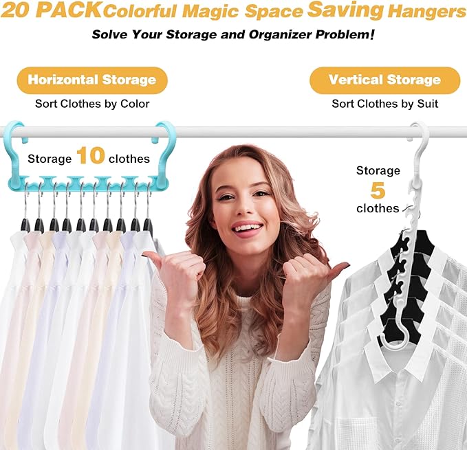 24-Pack-Closet-Organizers-and-Storage,Closet-Organizer-Hangers 5 Holes Hangers-Space-Saving for Heavy Clothes Wardrobe Closets,Dorm-Room-Essentials