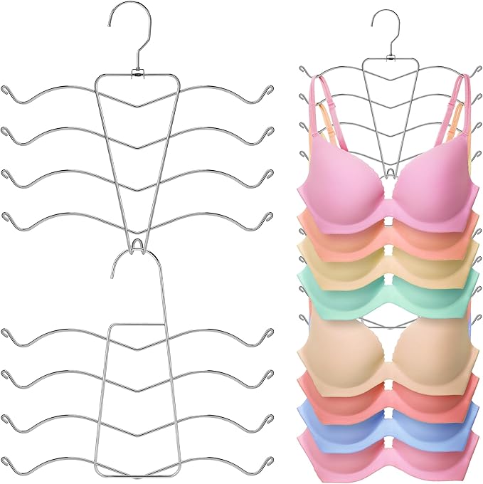 HOUSE DAY Bra Hangers for Closet Organizers and Storage, Tank Top Hanger College Dorm Essentials for Girls, Space Saving Hangers for Camisoles, Tank Tops, Bras, Belts, Ties, Scarves, Swimsuits