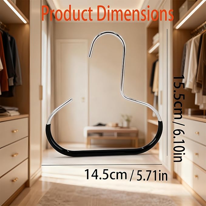 Durable Steel Hangers Maximize Closet Space with Versatile Storage, Hat Organizer Durable Stainless Steel, Durable Steels Hangers for Caps, Ties, Scarves, Clothes (Gray,6 pcs)