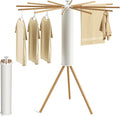 Tripod Clothes Drying Rack, Garment Rack Portable and Foldable Space Saving Laundry Drying Rack - Dryer Rack Clothing Floor Folding Balcony Bedroom Household