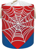 Red Spider Web Laundry Hamper - 58L Collapsible Waterproof Large Tall Nursery Storage Baskets Bin for Kids Toys, Clothes, Bathroom, Boys Bedroom Comic Hero Decor, Gift Basket