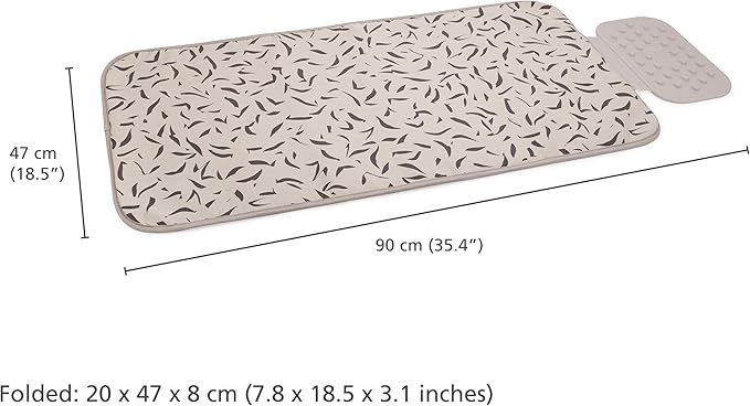 Joseph Joseph Swift Folding Ironing Mat with Silicone Iron Rest, Heat and Steam Resistant, Non-Slip Ironing Pad, Compact Storage, 35.4 x 18.5 in, Ecru Scatter