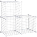 Rubbermaid 3 Piece Storage Wire Stackable Cube Set Easy Assemble White for Closet/Bookshelf/Toys Multi-Use Home Organizer