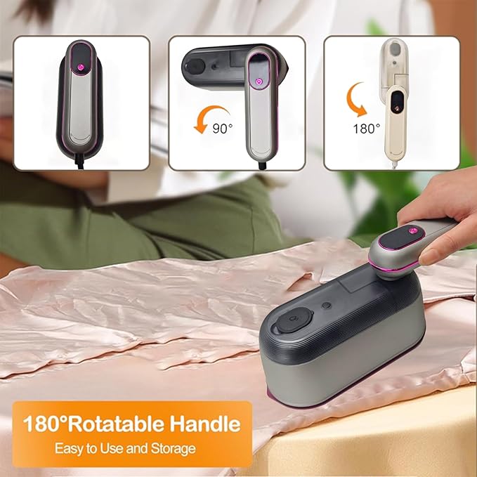 Travel Steamer Iron, 1200W Clothing Steamer with Digital Display Screen, 5+1 Intelligent Ironing Gear Multifunctional Hanging Iron Machine, 140ml, 30S Preheating, Suitable for Home, Trip&Dorm (Beige)