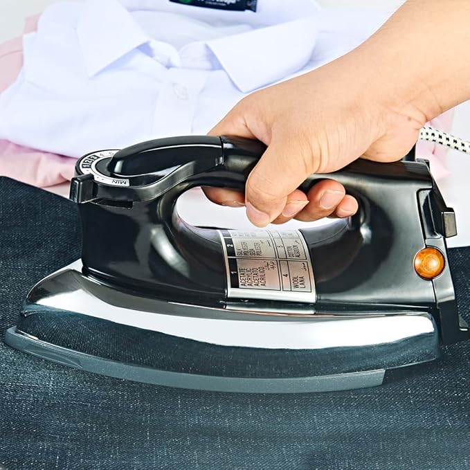 Dry Iron, No Steam No Holes, 9 Ft Cord, Non-Stick Soleplate, Overheat Safety Protection, Professional Electric Iron for Clothes & Industrial (Lightweight（1.4kg）)