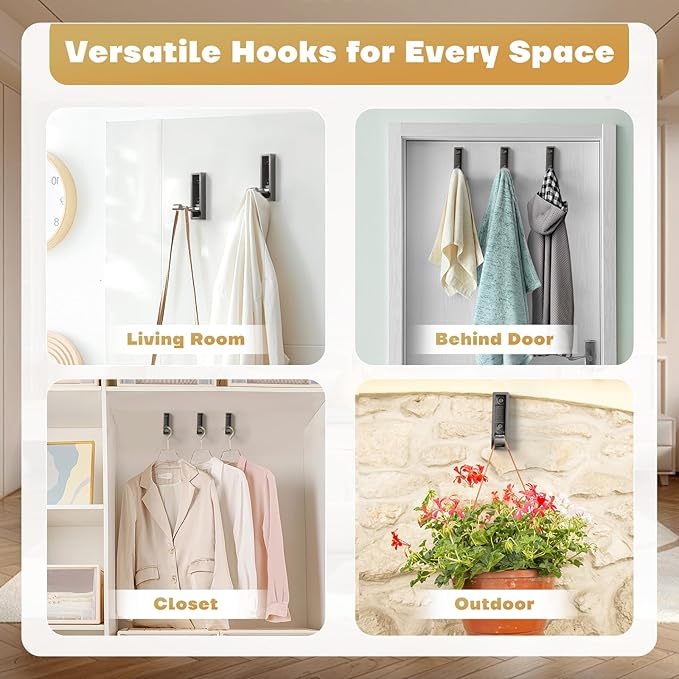 Folding Wall Hook, 2Pcs Foldable Coat Hooks Mounted, Heavy Duty Zinc Alloy No Rust Fold Up Hooks for Hanging Coat, Towel, Key, Hat, Bag, Jacket, Backpack (Gray)